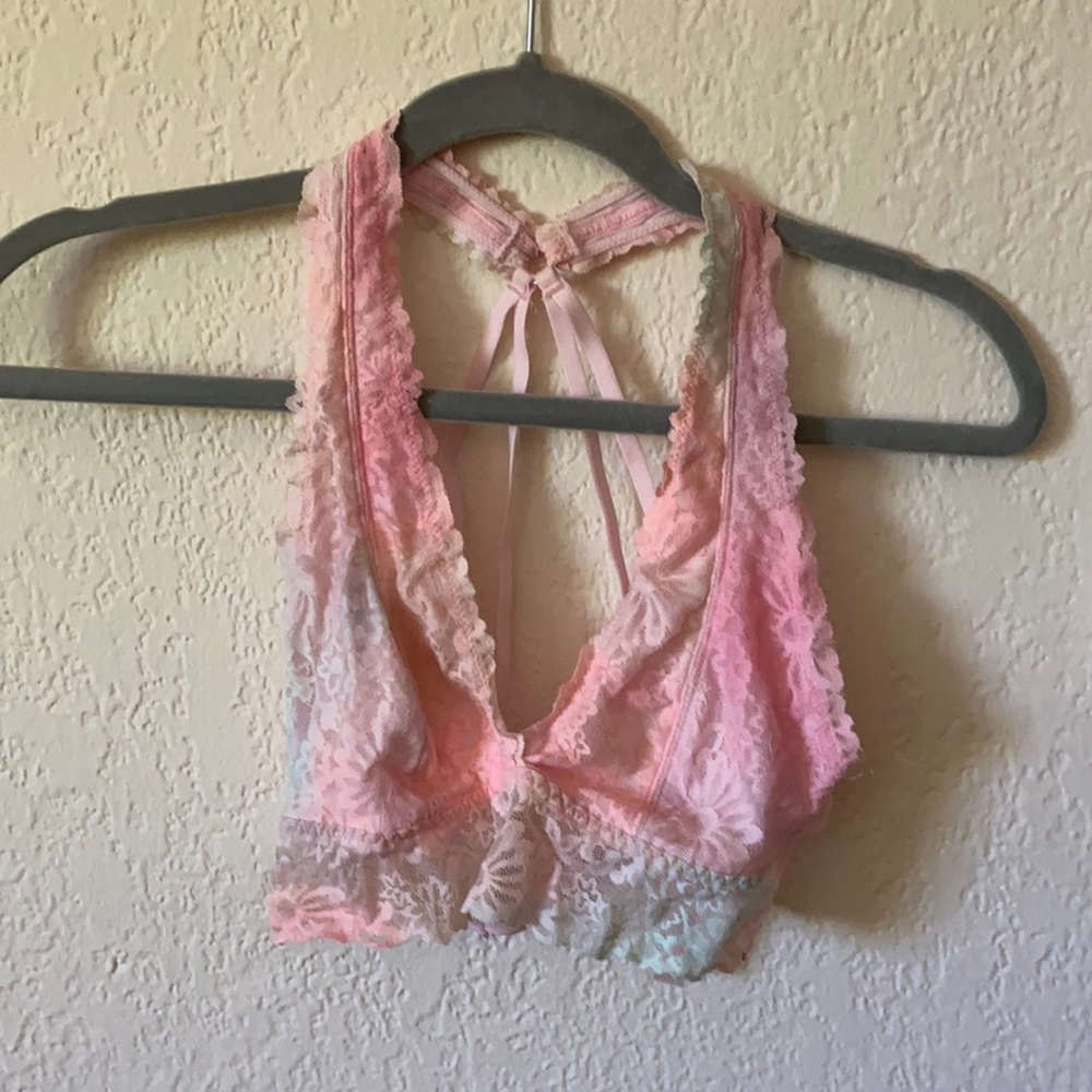 VS pink halter tie dye bralette
